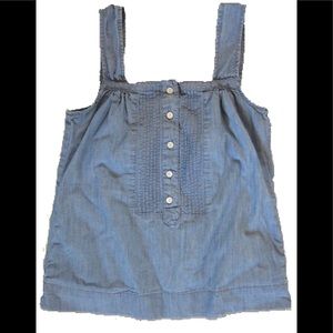 J. Crew Pleated Chambray Denim Tank- Large